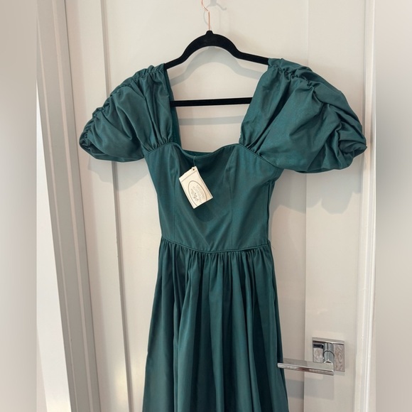 NEW Laura Ashley teal green dress vintage cottage girl 100% cotton - Picture 5 of 12